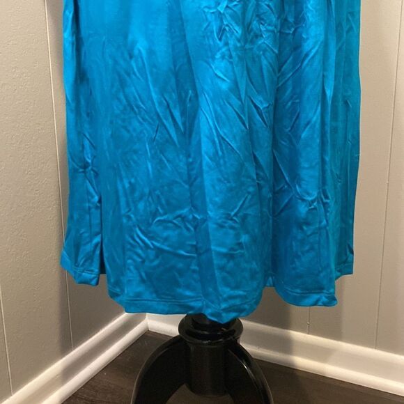 Trina Turk Small Blue Entertain Smocked Knee-Length Dress - Picture 5 of 10